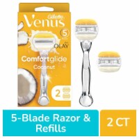 Gillette Venus Comfortglide plus Olay Women's Coconut Scented 5-Blade Razors Handle and Cartridges Perspective: Main