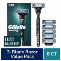 Gillette Mach3 Men's 3-Blade Razor Handle + Blade Refill Cartridges Value Pack Perspective: Main