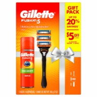 Gillette Fusion5 Razor, Refills, and Fusion Ultra Sensitive Shave Gel Holiday Gift Pack