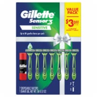 Gillette Men's Sensor3 Sensitive Disposable Razor & Foamy Shave Cream Holiday Gift Pack