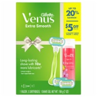 Gillette Venus Extra Smooth Razor, Blade Refills, & Venus Invigorating Shave Gel Holiday Gift Pack