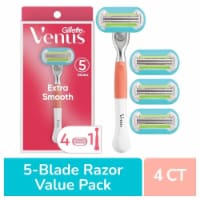 Gillette Venus Extra Smooth Women's 5-Blade Razor Handle + Blade Refill Cartridges Value Pack Perspective: Main
