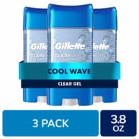 Gillette Clear Gel Antiperspirant and Deodorant for Men Cool Wave Scent 3.8 oz 3 Pack Perspective: Main
