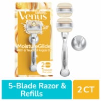 Venus Moistureglide Women's Razor, Reusable Handle, 2 Razor Blade Refills and Shower Holder Perspective: Main