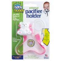 Baby Buddy Universal Pacifier Holder Clip Keep Pacifier Near & Off Floor, Pink Perspective: Main