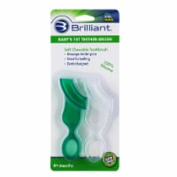 Brilliant Babys 1st Teether-Brush Silicone, No-BPA Chewable Brush 2pk, Grn-Clear Perspective: Main