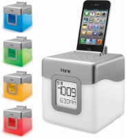 iHome LED Color-Changing Dual Alarm Clock FM Radio Speaker System with USB Charging Perspective: Main