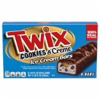 TWIX Cookies & Cream Vanilla With Crunchy Chocolate Cookie Pieces Ice Cream Bars Perspective: Main