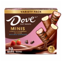 DOVE Vanilla & Strawberry Ice Cream Mini Milk Chocolate Individually Wrapped Ice Cream Bars Perspective: Main
