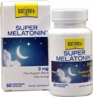 Natural Balance Super Melatonin Vegetarian Capsules 3 mg 60 Count Perspective: Main