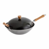 Joyce Chen Classic Series 14in Uncoated Carbon Steel Flat Bottom Wok Set Perspective: Main