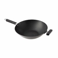 Joyce Chen 14-Inch Carbon Steel Excalibur Nonstick Flat Bottom Wok with Phenolic Handles Perspective: Main