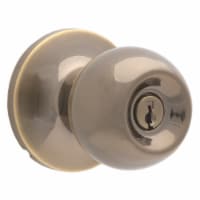 Atlas Ball Entry Door Knob Lock - Antique Brass