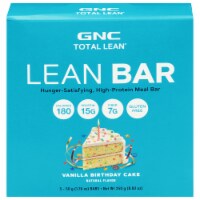 GNC Total Lean Vanilla Birthday Cake Lean Bar High-Protein Meal Bar