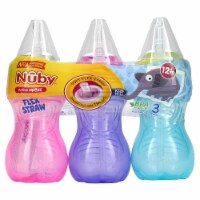 Nuby Clik-it FlexStraw Cup 12+ Months Girl 3 Pack - 10 oz (300 ml) Each