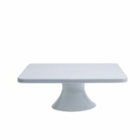Tabletops Unlimited Porcelain Square Footed Cake Plate