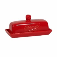 Mason Craft & More Ceramic Butter Dish with Lid - Red