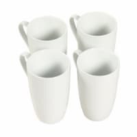 Tabletops Unlimited Porcelain Latte Mugs - 4 Pack - White Perspective: Main