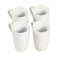 Tabletops Unlimited Porcelain Latte Mugs - 4 Pack - White Perspective: Main
