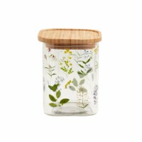 Tabletops Unlimited Smart Planet Bamboo Lid Floral Glass Canister Perspective: Main