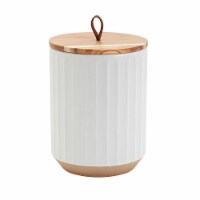 Tabletops Gallery Large Kitchen Storage Canister with Lid - White Perspective: Main