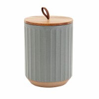 Tabletops Gallery Large Kitchen Storage Canister with Lid - Gray Perspective: Main