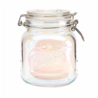 Clear Iridescent 1L Mason Glass Clamp Jar Perspective: Main