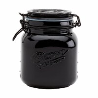 Black Opaque 1L Mason Glass Clamp Jar Perspective: Main