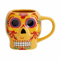 Mason Craft and More Day of The Dead 18oz Yellow Earthenware Figural Mug - Dia de los Muertos Perspective: Main
