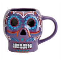 Mason Craft and More Day of The Dead Purple Earthenware Figural Mug - Dia de los Muertos Perspective: Main
