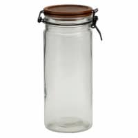 Mason Craft and More Round Glass Canister with Acacia Wood Lid