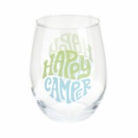 Tabletops Unlimited Gallery Happy Camper Stemless Wine Glass Perspective: Main