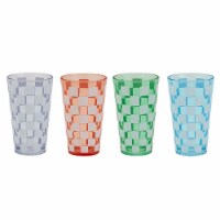 Tabletops Unlimited Gallery Checkered Highball Glasses - Assorted Perspective: Main