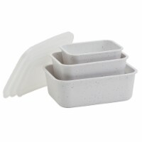 Tabletops Unlimited Smart Planet Lacey Recycled Plastic Rectangular Food Storage Set - White Perspective: Main