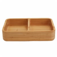Tabletops Unlimited Infused 12 in Medium Rectangular Bamboo 2 Section Tray Perspective: Main