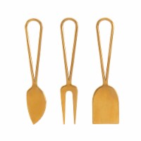 Tabletops Unlimited Enchanted Forest 3pc Gold Cheese Knife Set Perspective: Main