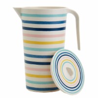 Smart Planet 1.8L Striped Bamboo Fiber Pitcher with Lid Perspective: Main