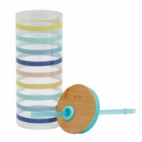 Smart Planet Striped Lucia Glass Tumbler With Bamboo Lid & Straw Perspective: Main
