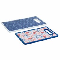 Tabletops Unlimited Smart Planet Plastic Cutting Board Set - Blue Floral/Strawberry Floral Perspective: Main