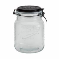 Mason Craft & More Glass Clamp Jar With Black Lid Perspective: Main