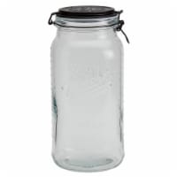 Mason Craft & More Glass Clamp Jar With Black Lid Perspective: Main
