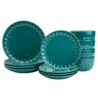 Mason Craft and More Stoneware Cafe Dinnerware Set - Teal Perspective: Main