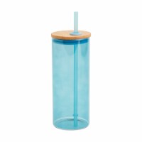 Tabletops Unlimited Gallery Glass Tumbler - Light Blue Perspective: Main
