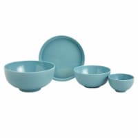 Tabletops Gallery Melamine Bowl and Plate Set – Light Blue Perspective: Main