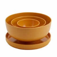 Tabletops Gallery 4pc Melamine Bowl and Plate Set – Amber Perspective: Main