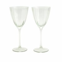 Tabletops Gallery 2 Piece 11.5 Ounce Wave Wine Glass Set - Green Perspective: Main