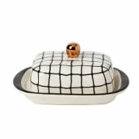 Tabletops Gallery Stoneware Butter Dish - Grid Perspective: Main