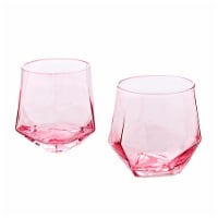 Tabletops Gallery Facet DOF Glass Set – Pink Perspective: Main