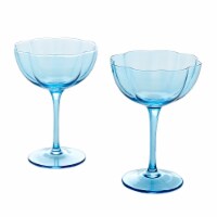 Tabletops Gallery 2 Piece Coupe Glass Set - Blue Perspective: Main