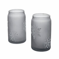 Tabletops Gallery Snowflake Soda Can Glass Set - Gray Perspective: Main